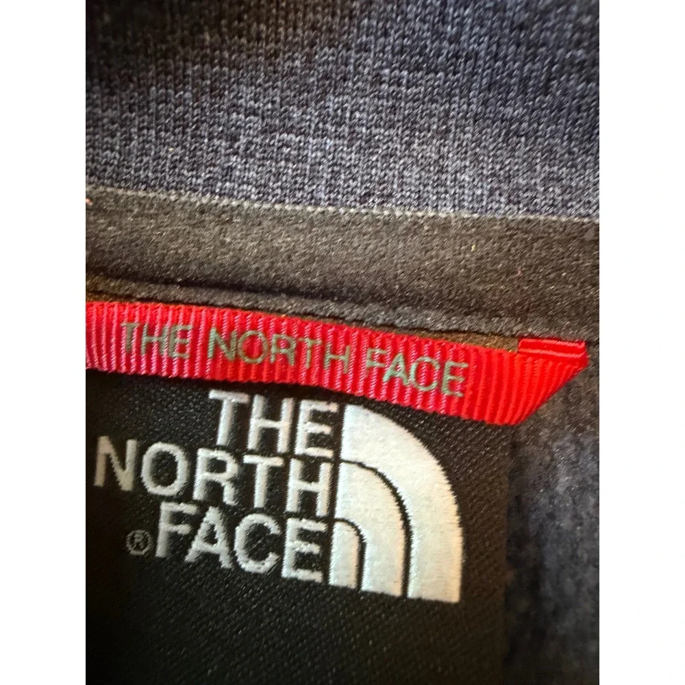 The North Face Mens Blue Heathered Quarter Zip Pullover Fleece Jacket Medium